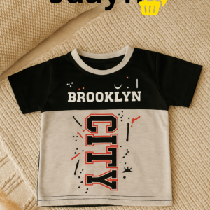 t shirt garçon brooklyn city – noir & blanc